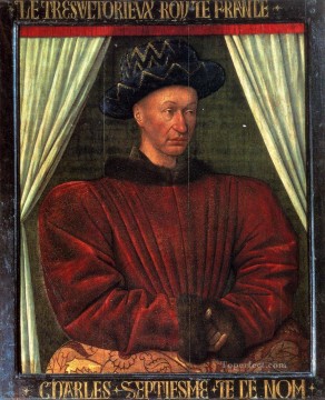Jean Fouquet Painting - Charles VII King Of France Jean Fouquet